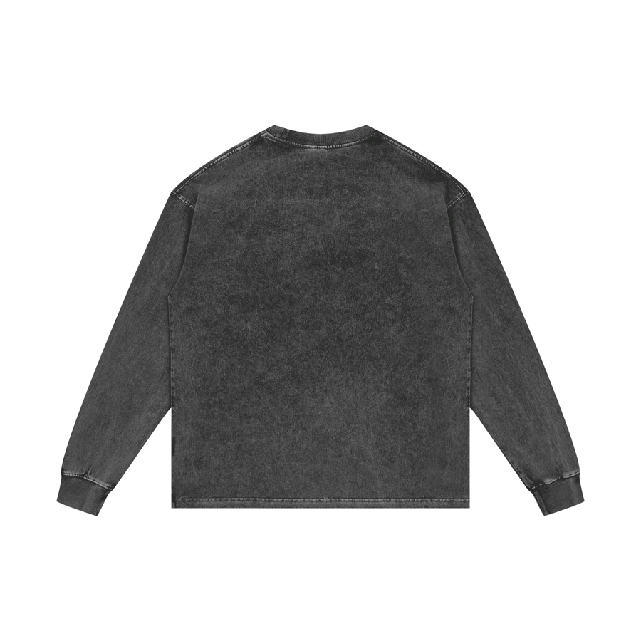 LAB LOGO L/S ACID WASH TEE