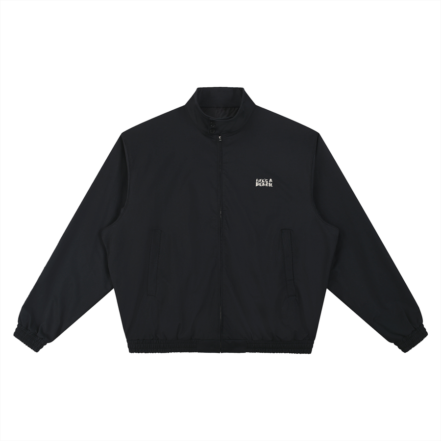 LIFE'S A BEACH LOGO BOMBER JACKET BLACK