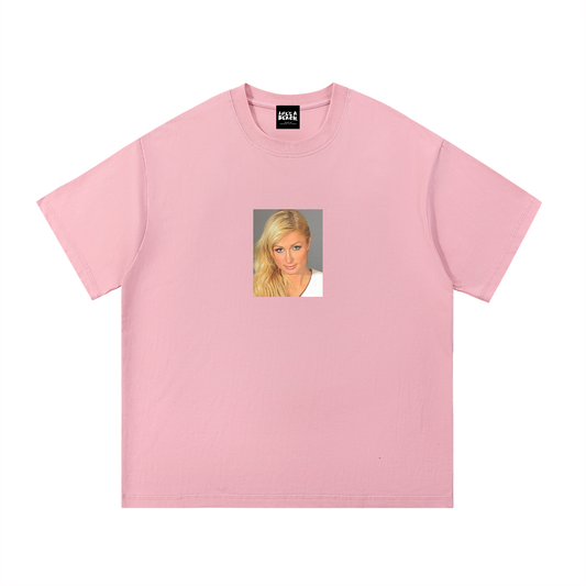 LIFE'S A BEACH PARIS MUG SHOT MEMBERS T-SHIRT PINK