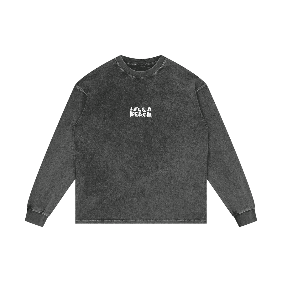 LAB LOGO L/S ACID WASH TEE