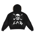 Sun Fade Boxy Detachable Fur Hoodie