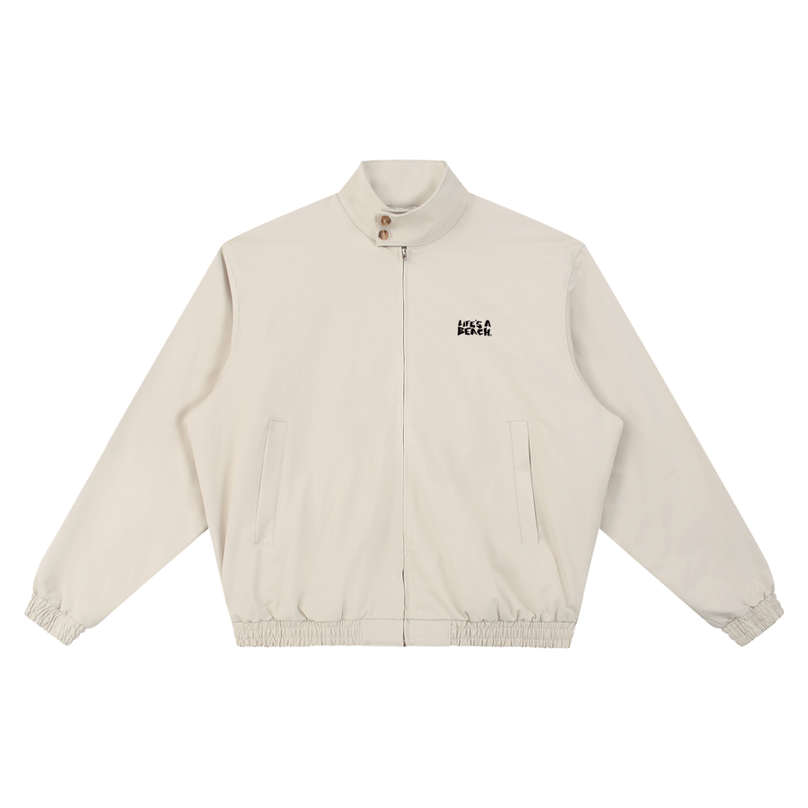 LIFE'S A BEACH LOGO BOMBER JACKET CREAM